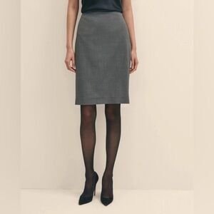 Ann Taylor Charcoal Wool Blend Pencil Skirt